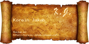 Korein Jakab névjegykártya